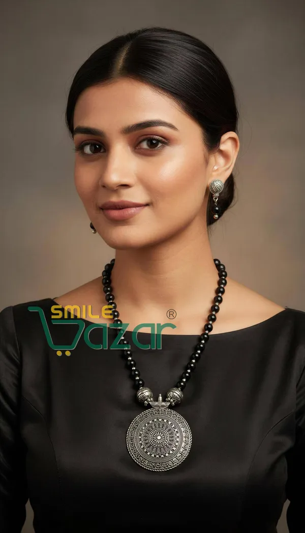 Ethnic_Big_Pendant_Artificial_Oxidised_Necklace_Set__for_Girls_&_Women_-_BLACK