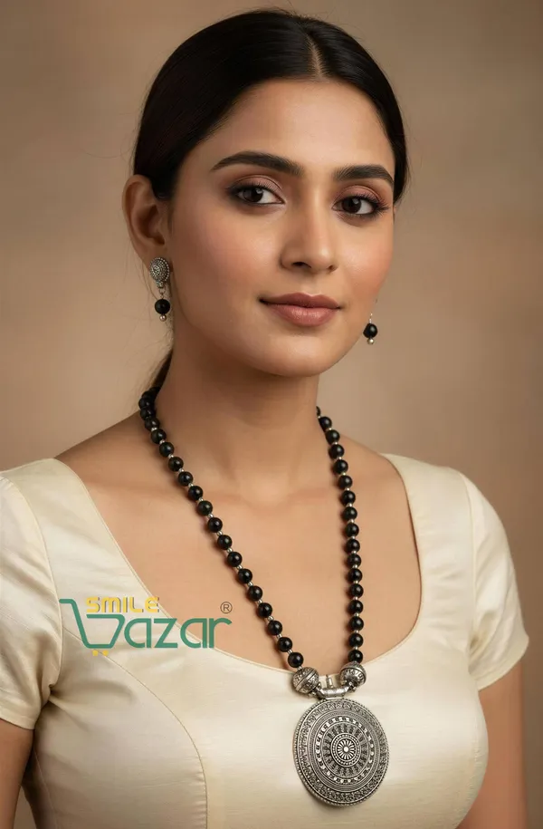 Ethnic_Big_Pendant_Artificial_Oxidised_Necklace_Set__for_Girls_&_Women_-_BLACK