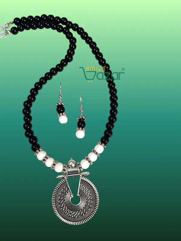 Ethnic_Big_Pendant_Artificial_Oxidised_Necklace_Set__for_Girls_&_Women_-_BLACK