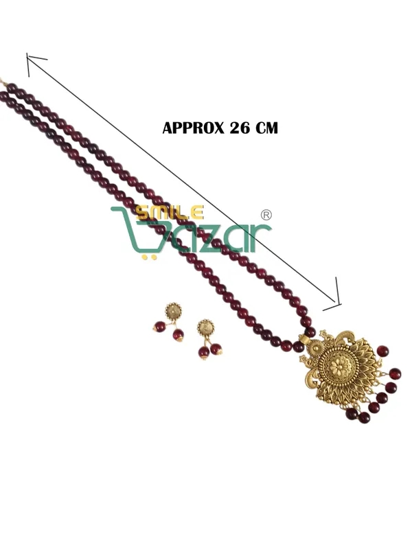 Ethnic_Big_Pendant_Artificial_Oxidised_Necklace_Set__for_Girls_&_Women_-_DARK_MAROON