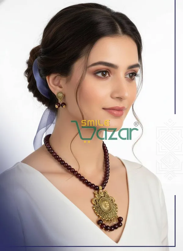Ethnic_Big_Pendant_Artificial_Oxidised_Necklace_Set__for_Girls_&_Women_-_DARK_MAROON