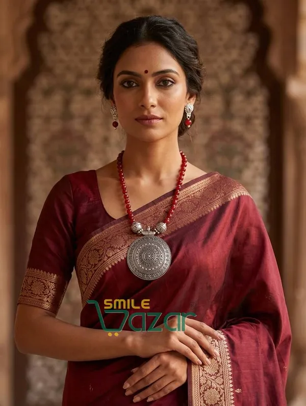 Ethnic_Big_Pendant_Artificial_Oxidised_Necklace_Set__for_Girls_&_Women_-_MAROON