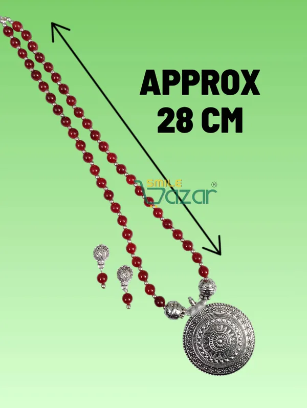 Ethnic_Big_Pendant_Artificial_Oxidised_Necklace_Set__for_Girls_&_Women_-_MAROON