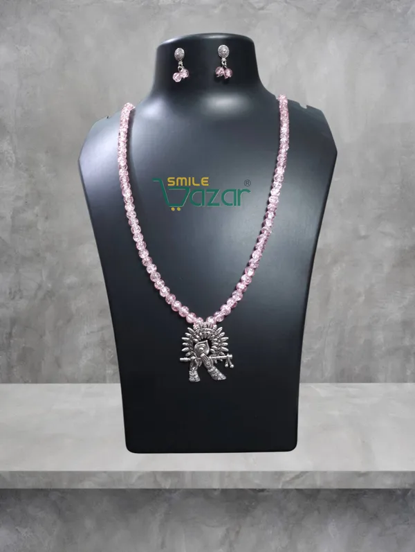 Ethnic_Big_Pendant_Artificial_Oxidised_Necklace_Set__for_Girls_&_Women_-_PINK