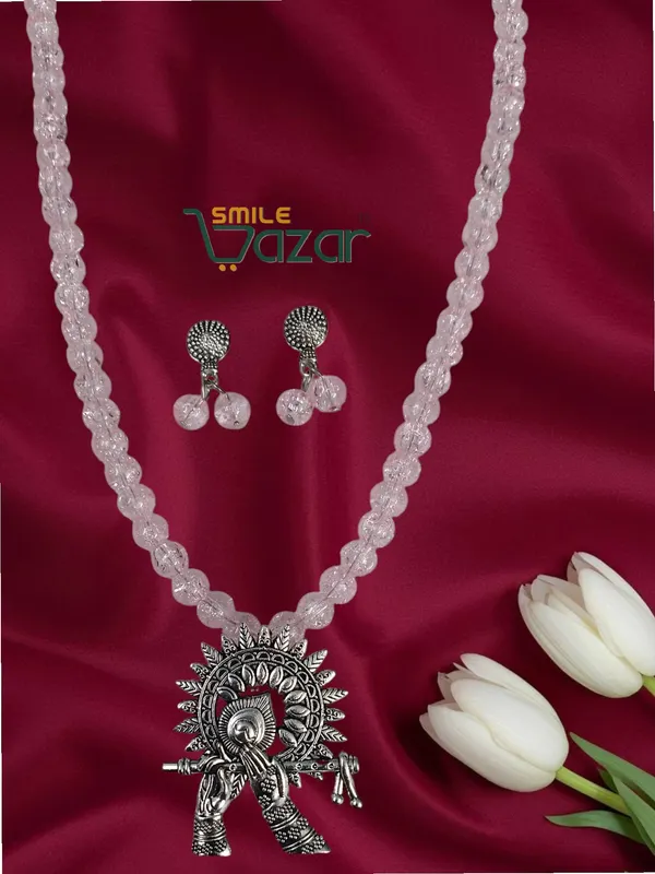 Ethnic_Big_Pendant_Artificial_Oxidised_Necklace_Set__for_Girls_&_Women_-_PINK