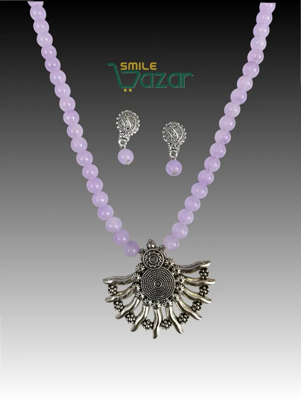 Ethnic_Big_Pendant_Artificial_Oxidised_Necklace_Set__for_Girls_&_Women_-_PURPLE