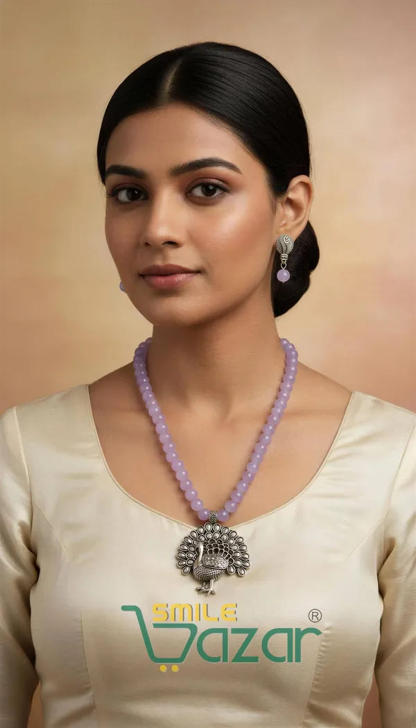 Ethnic_Big_Pendant_Artificial_Oxidised_Necklace_Set__for_Girls_&_Women_-_PURPLE