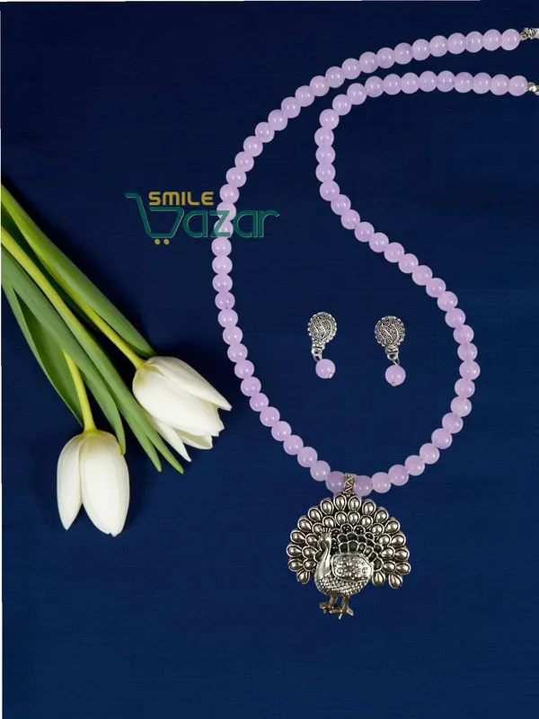 Ethnic_Big_Pendant_Artificial_Oxidised_Necklace_Set__for_Girls_&_Women_-_PURPLE