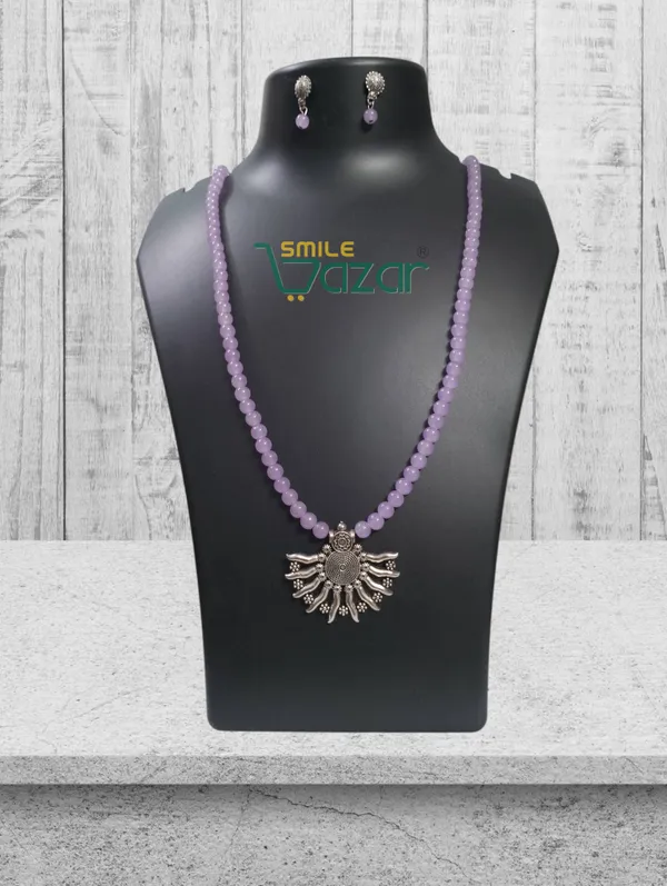 Ethnic_Big_Pendant_Artificial_Oxidised_Necklace_Set__for_Girls_&_Women_-_PURPLE