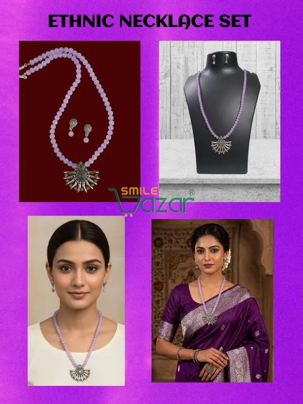 Ethnic_Big_Pendant_Artificial_Oxidised_Necklace_Set__for_Girls_&_Women_-_PURPLE