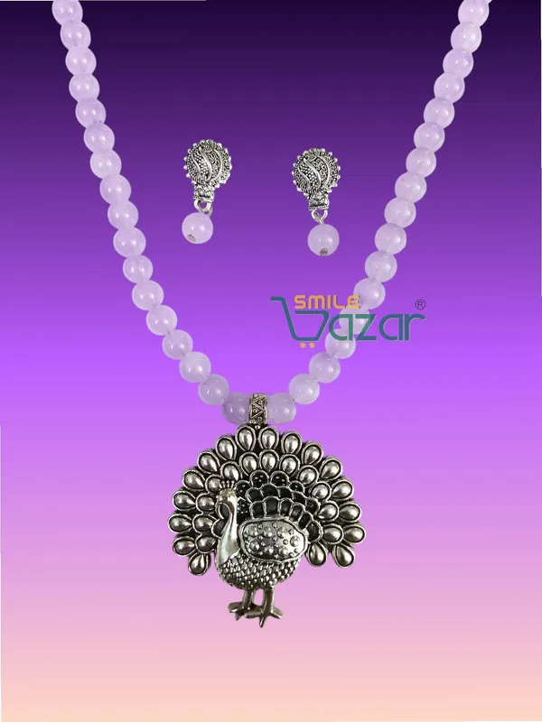 Ethnic_Big_Pendant_Artificial_Oxidised_Necklace_Set__for_Girls_&_Women_-_PURPLE