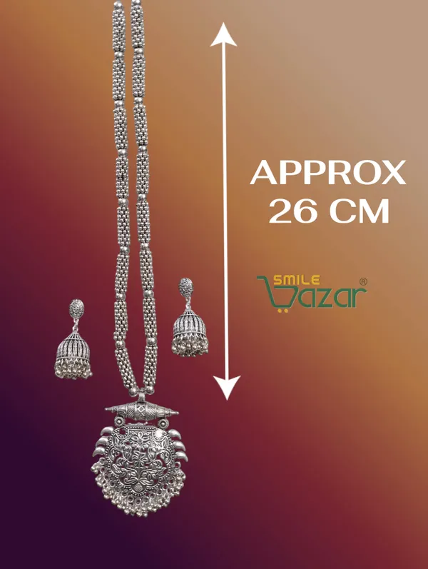 Ethnic_Big_Pendant_Artificial_Oxidised_Necklace_Set__for_Girls_&_Women_-_SILVER_COLOR