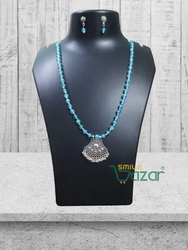 Ethnic_Big_Pendant_Artificial_Oxidised_Necklace_Set__for_Girls_&_Women_-_TURQUOISE_BLUE