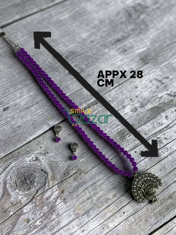 Ethnic_Big_Pendant_Artificial_Oxidised_Necklace_Set__for_Girls_&_Women_-_VIOLET