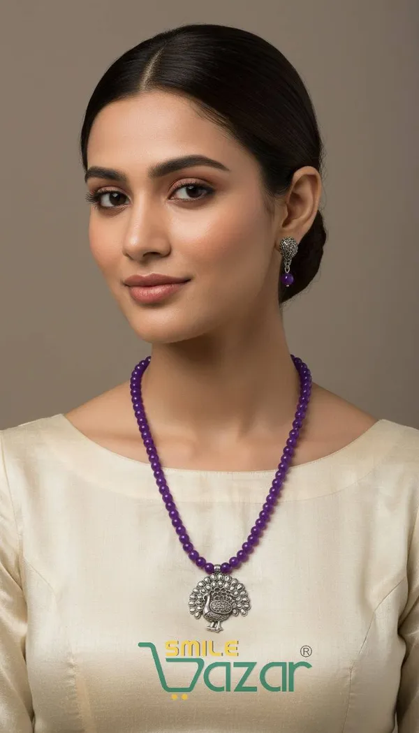 Ethnic_Big_Pendant_Artificial_Oxidised_Necklace_Set__for_Girls_&_Women_-_VIOLET