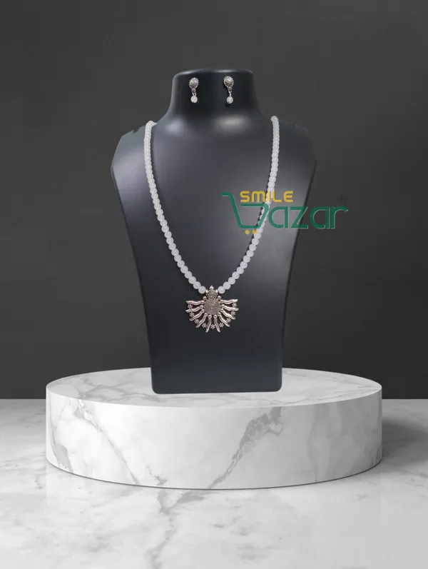 Ethnic_Big_Pendant_Artificial_Oxidised_Necklace_Set__for_Girls_&_Women_-_WHITE