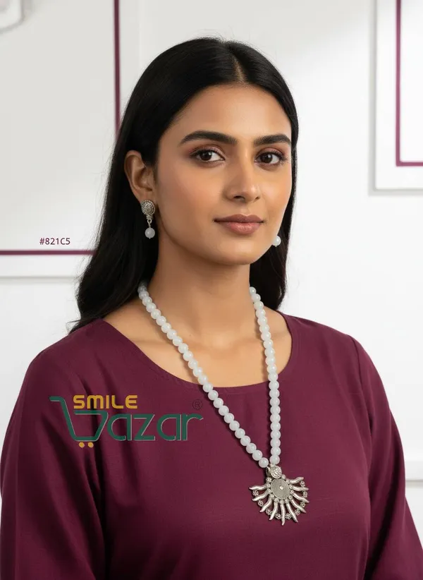 Ethnic_Big_Pendant_Artificial_Oxidised_Necklace_Set__for_Girls_&_Women_-_WHITE