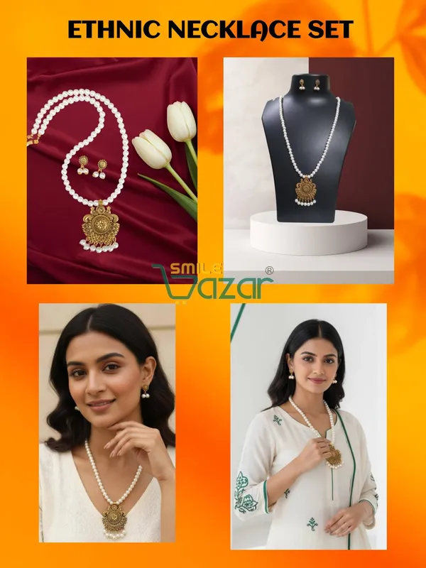 Ethnic_Big_Pendant_Artificial_Oxidised_Necklace_Set__for_Girls_&_Women_-_WHITE