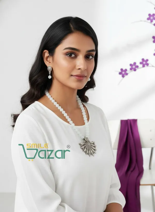 Ethnic_Big_Pendant_Artificial_Oxidised_Necklace_Set__for_Girls_&_Women_-_WHITE