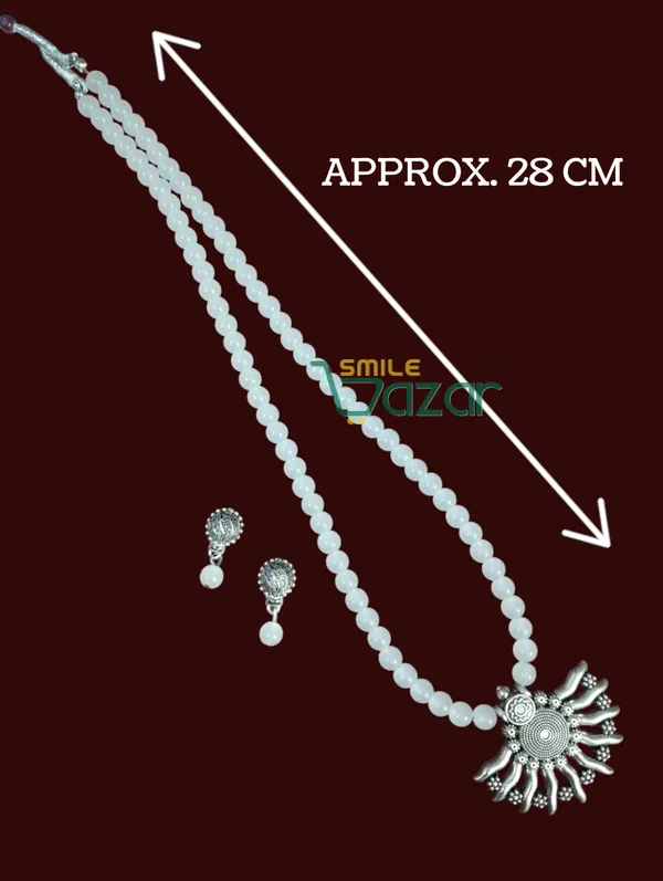 Ethnic_Big_Pendant_Artificial_Oxidised_Necklace_Set__for_Girls_&_Women_-_WHITE