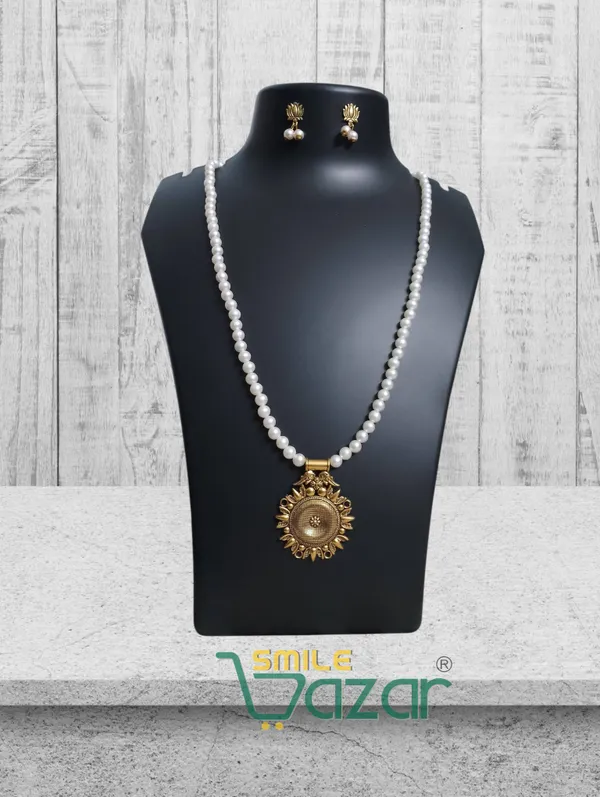 Ethnic_Big_Pendant_Artificial_Oxidised_Necklace_Set__for_Girls_&_Women_-_WHITE