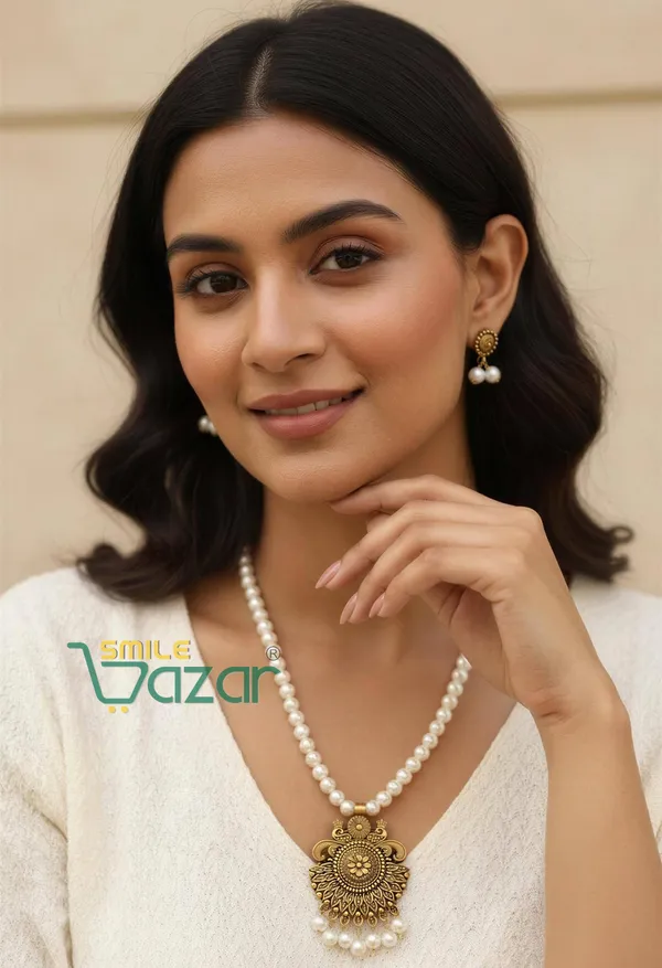 Ethnic_Big_Pendant_Artificial_Oxidised_Necklace_Set__for_Girls_&_Women_-_WHITE