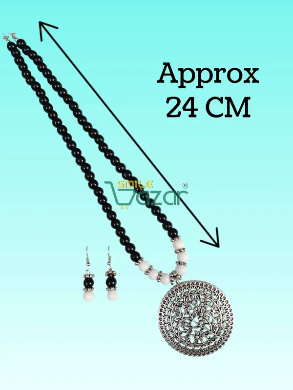 Ethnic_Big_Pendant_Artificial_Oxidised_Necklace_Set__for_Girls_&_Women_-__BLACK_&_WHITE