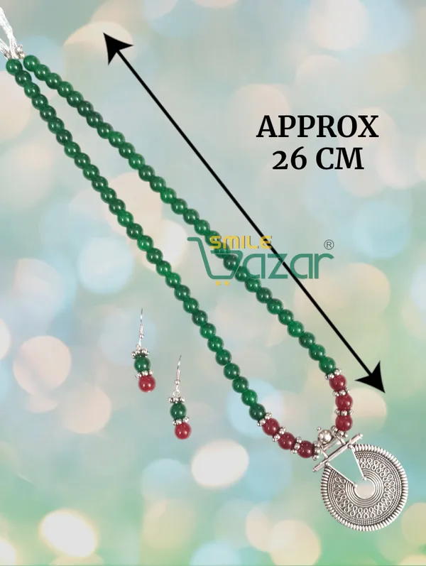 Ethnic_Big_Pendant_Artificial_Oxidised_Necklace_Set__for_Girls_&_Women_-__GREEN_AND_MAROON