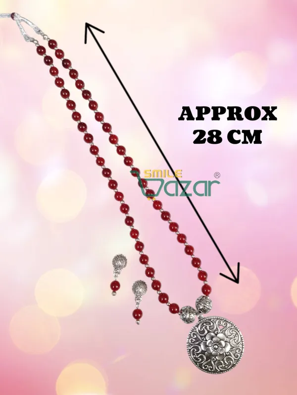Ethnic_Big_Pendant_Artificial_Oxidised_Necklace_Set__for_Girls_&_Women_-__MAROON