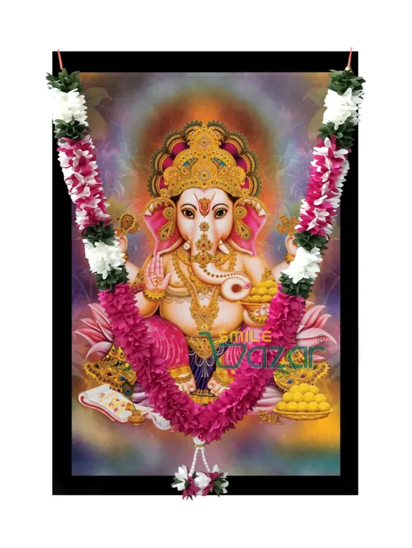 Fabric_Petals_Garland_For_Photo_Frame_Mala_Handmade_And_God_Idol_Mala_Haar_For_Loved_One_(_MAGENTA_,_23_Inch)