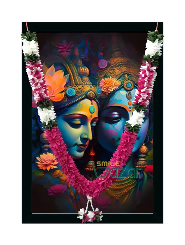 Fabric_Petals_Garland_For_Photo_Frame_Mala_Handmade_And_God_Idol_Mala_Haar_For_Loved_One_(_MAGENTA_,_23_Inch)