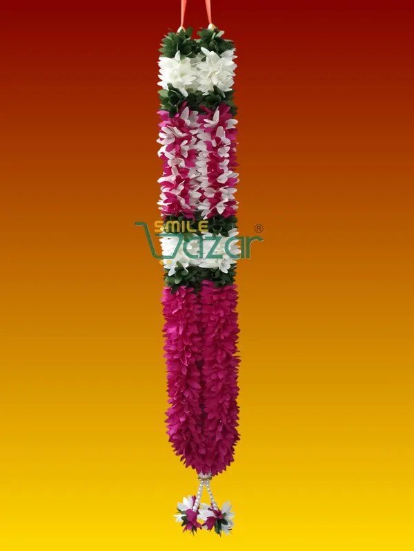 Fabric_Petals_Garland_For_Photo_Frame_Mala_Handmade_And_God_Idol_Mala_Haar_For_Loved_One_(_MAGENTA_,_23_Inch)