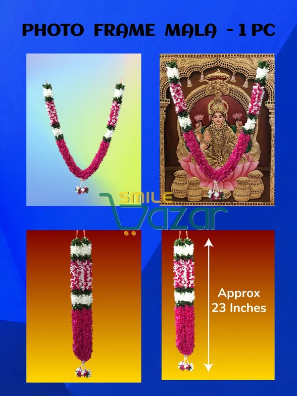 Fabric_Petals_Garland_For_Photo_Frame_Mala_Handmade_And_God_Idol_Mala_Haar_For_Loved_One_(_MAGENTA_,_23_Inch)
