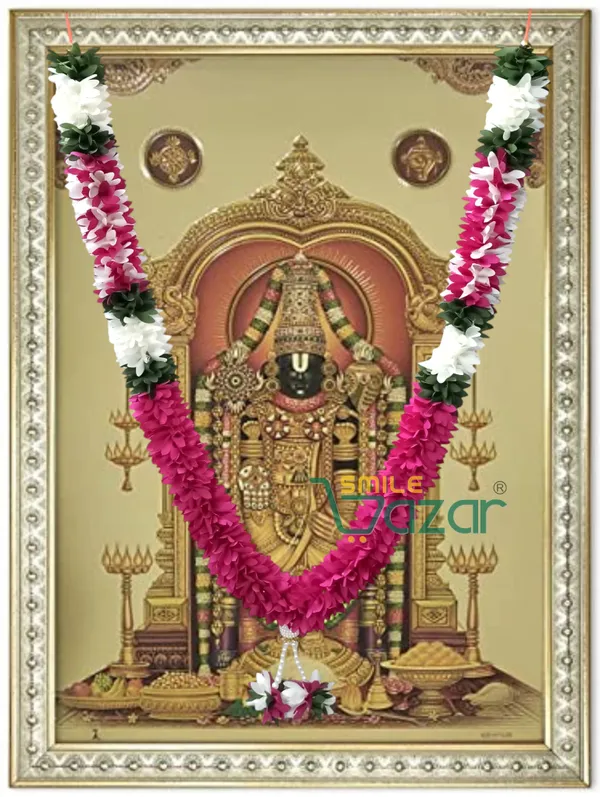 Fabric_Petals_Garland_For_Photo_Frame_Mala_Handmade_And_God_Idol_Mala_Haar_For_Loved_One_(_MAGENTA_,_23_Inch)