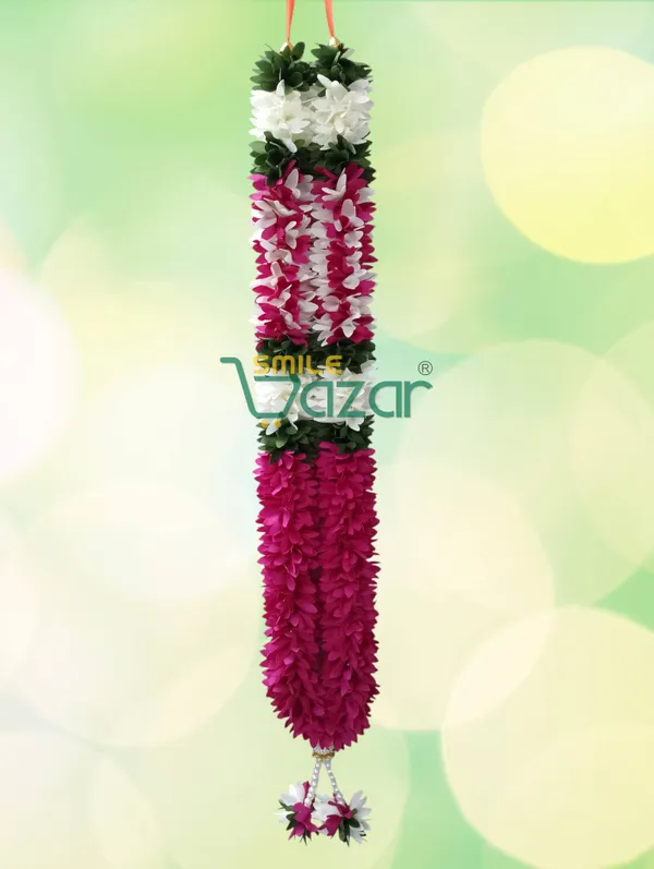 Fabric_Petals_Garland_For_Photo_Frame_Mala_Handmade_And_God_Idol_Mala_Haar_For_Loved_One_(_MAGENTA_,_23_Inch)
