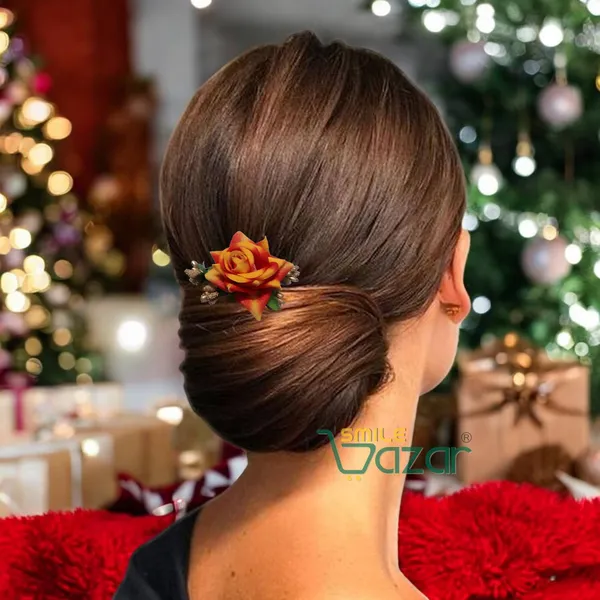 Floral_Hair_Comb_Hair_Clip_Hair_Accessories_For_Women_And_Girls_-_Big_6_Cm___Red_And_Yellow_Color_Rose_-_1_Pc
