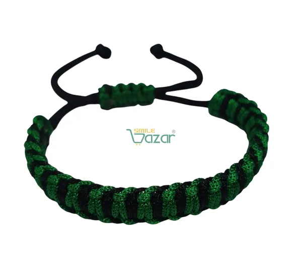 GREEN_AND_BLACK_COLOUR_HANDMADE__BRACELET_ADJUSTABLE_WRISTBAND_BRACELET_FRIENDSHIP_BAND_FOR_WOMEN_AND_MEN_SKIN_FRIENDLY