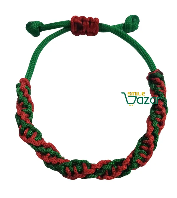 GREEN_AND_RED_COLOUR_HANDMADE__BRACELET_ADJUSTABLE_WRISTBAND_BRACELET_FRIENDSHIP_BAND_FOR_WOMEN_AND_MEN_SKIN_FRIENDLY_