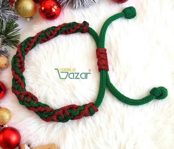 GREEN_AND_RED_COLOUR_HANDMADE__BRACELET_ADJUSTABLE_WRISTBAND_BRACELET_FRIENDSHIP_BAND_FOR_WOMEN_AND_MEN_SKIN_FRIENDLY_