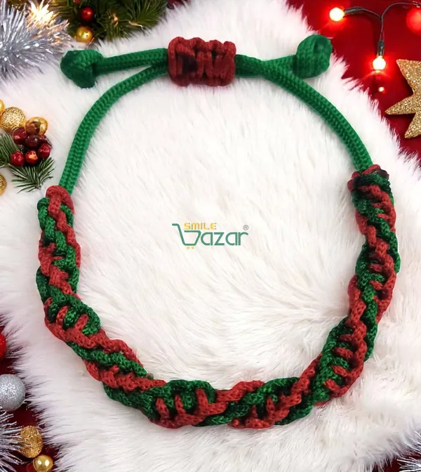 GREEN_AND_RED_COLOUR_HANDMADE__BRACELET_ADJUSTABLE_WRISTBAND_BRACELET_FRIENDSHIP_BAND_FOR_WOMEN_AND_MEN_SKIN_FRIENDLY_