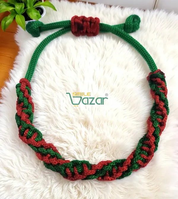 GREEN_AND_RED_COLOUR_HANDMADE__BRACELET_ADJUSTABLE_WRISTBAND_BRACELET_FRIENDSHIP_BAND_FOR_WOMEN_AND_MEN_SKIN_FRIENDLY_