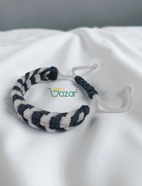 GREY_AND_WHITE_HANDMADE__BRACELET_ADJUSTABLE_WRISTBAND_BRACELET_FRIENDSHIP_BAND_FOR_WOMEN_AND_MEN_SKIN_FRIENDLY_
