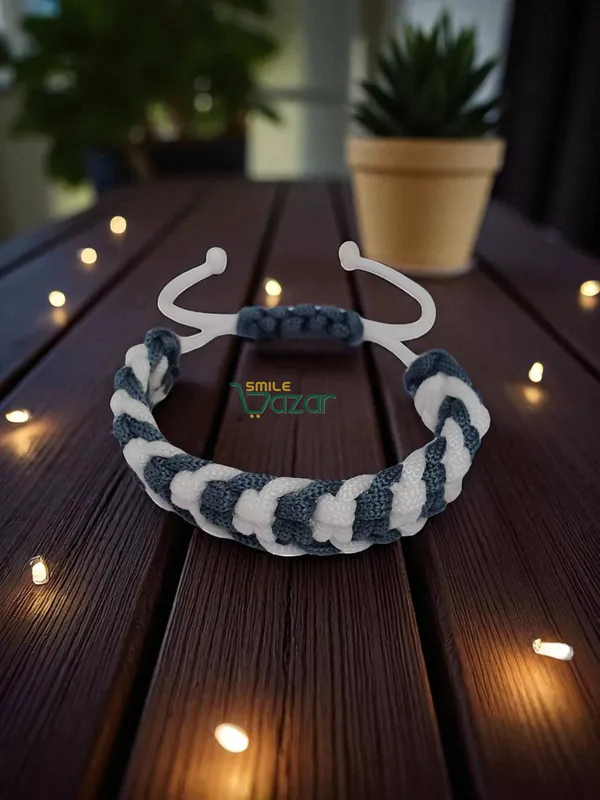 GREY_AND_WHITE_HANDMADE__BRACELET_ADJUSTABLE_WRISTBAND_BRACELET_FRIENDSHIP_BAND_FOR_WOMEN_AND_MEN_SKIN_FRIENDLY_