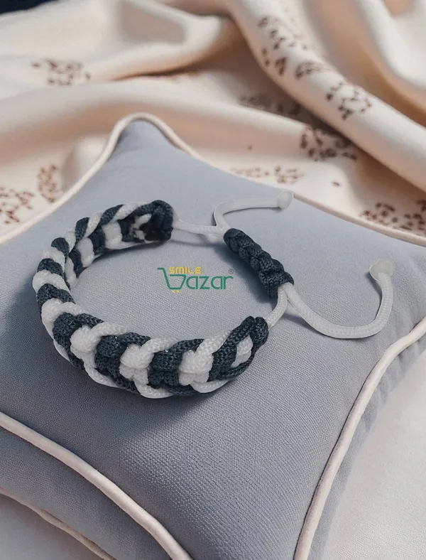 GREY_AND_WHITE_HANDMADE__BRACELET_ADJUSTABLE_WRISTBAND_BRACELET_FRIENDSHIP_BAND_FOR_WOMEN_AND_MEN_SKIN_FRIENDLY_
