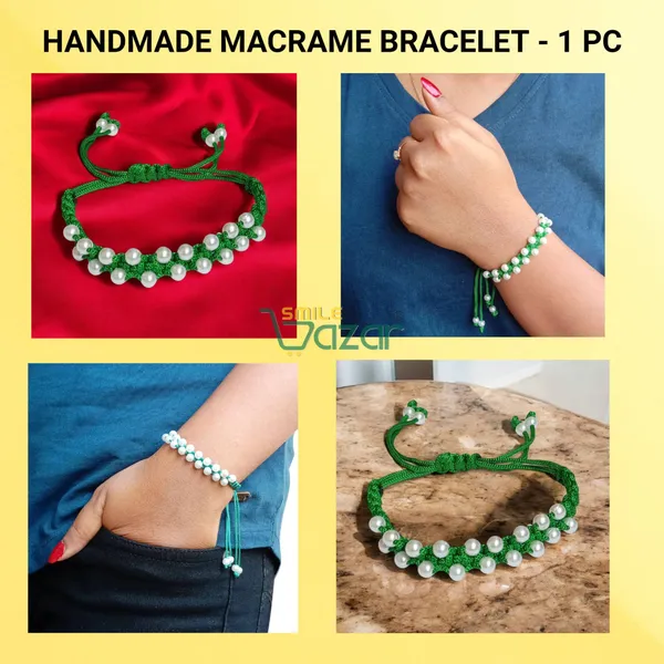 Handmade_Adjustable_Bracelet_Wristband_Bracelet_Friendship_Band_For_Women_Skin_Friendly_-_Green