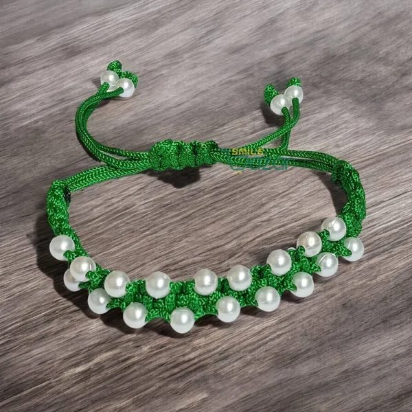 Handmade_Adjustable_Bracelet_Wristband_Bracelet_Friendship_Band_For_Women_Skin_Friendly_-_Green