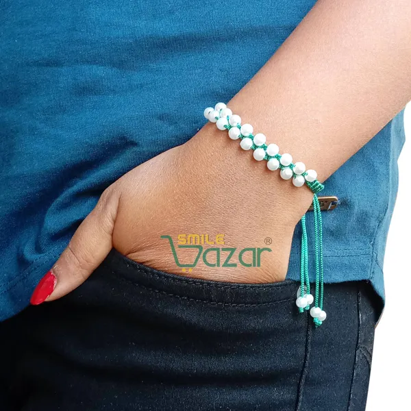 Handmade_Adjustable_Bracelet_Wristband_Bracelet_Friendship_Band_For_Women_Skin_Friendly_-_Green
