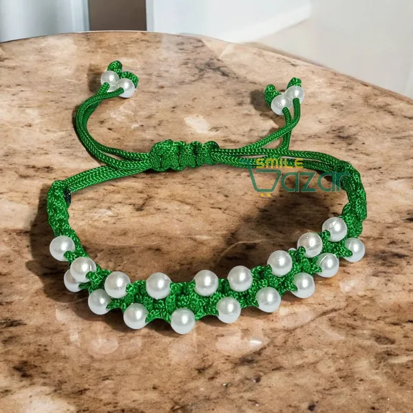 Handmade_Adjustable_Bracelet_Wristband_Bracelet_Friendship_Band_For_Women_Skin_Friendly_-_Green