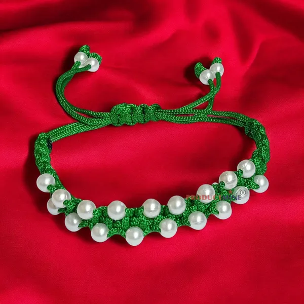 Handmade_Adjustable_Bracelet_Wristband_Bracelet_Friendship_Band_For_Women_Skin_Friendly_-_Green