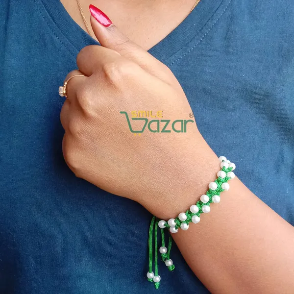 Handmade_Adjustable_Bracelet_Wristband_Bracelet_Friendship_Band_For_Women_Skin_Friendly_-_Green